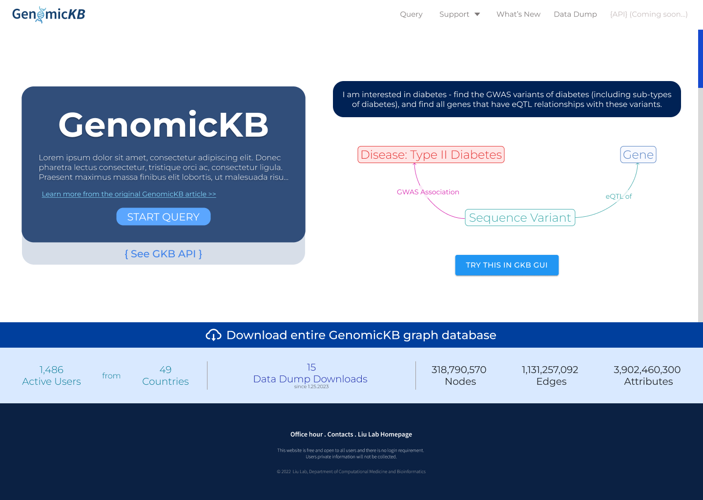 Homepage design