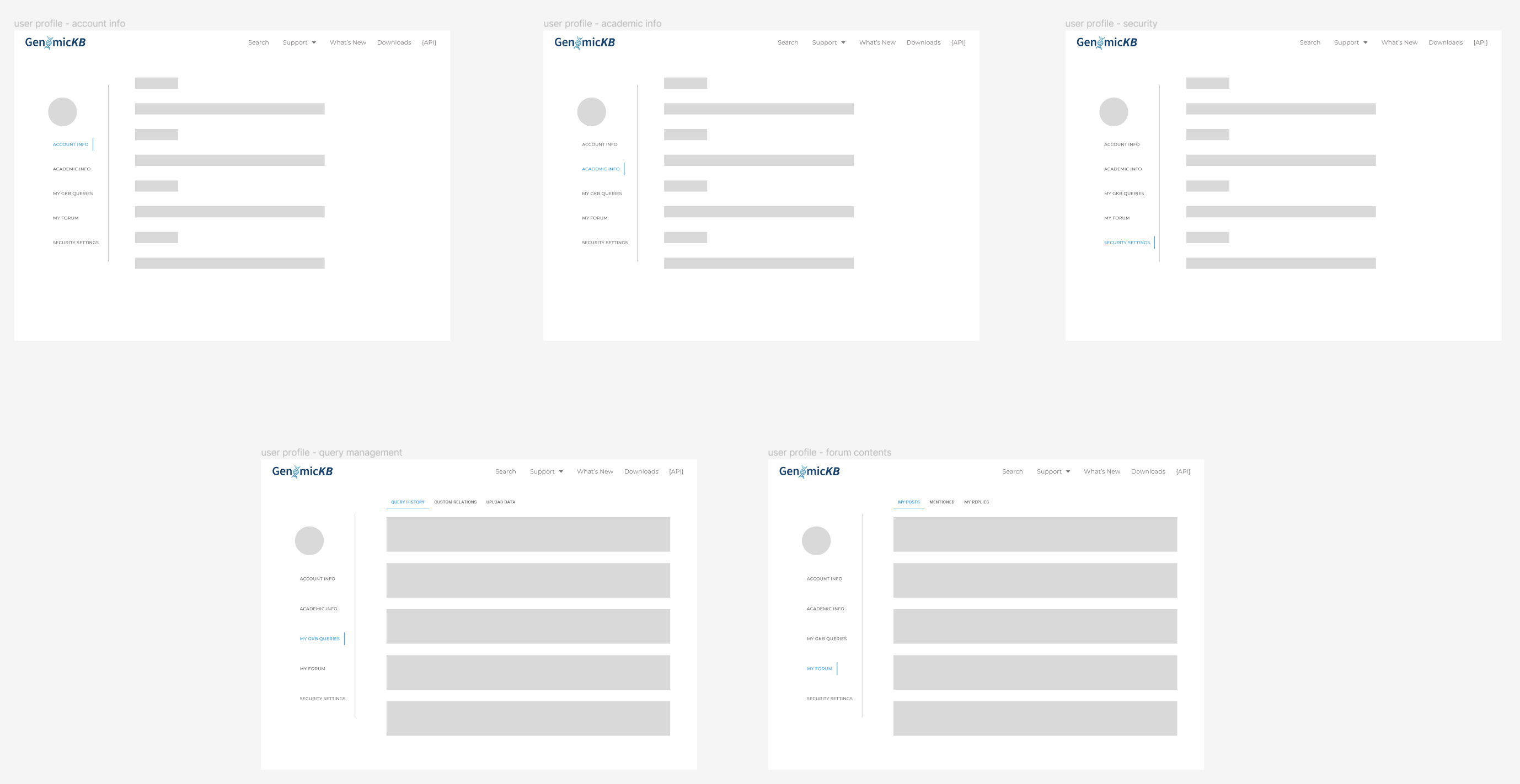 Supporting Center wireframe